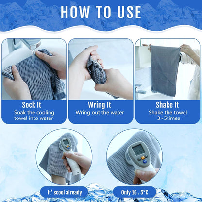 Hosuly 30 Pack Cooling Towels, 40"x12" Ice Breathable Soft Chilly Sweat Rag Microfiber Workout Rags for Gym Cooling Towels for Neck and Face for Yoga Golf Sport Running