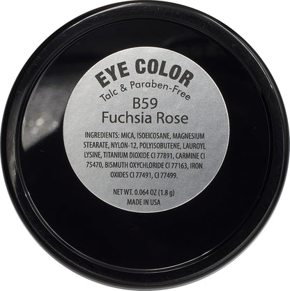 Fuchsia Rose Deep Pink Red Shimmer Opaque Pressed Powder Single Vegan Eyeshadow; Talc, Paraben & Cruelty Free