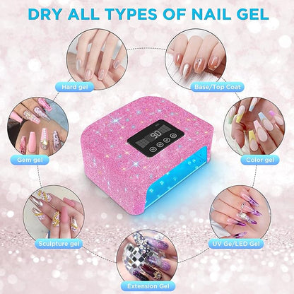 Cordless uv nail lamp, 120w