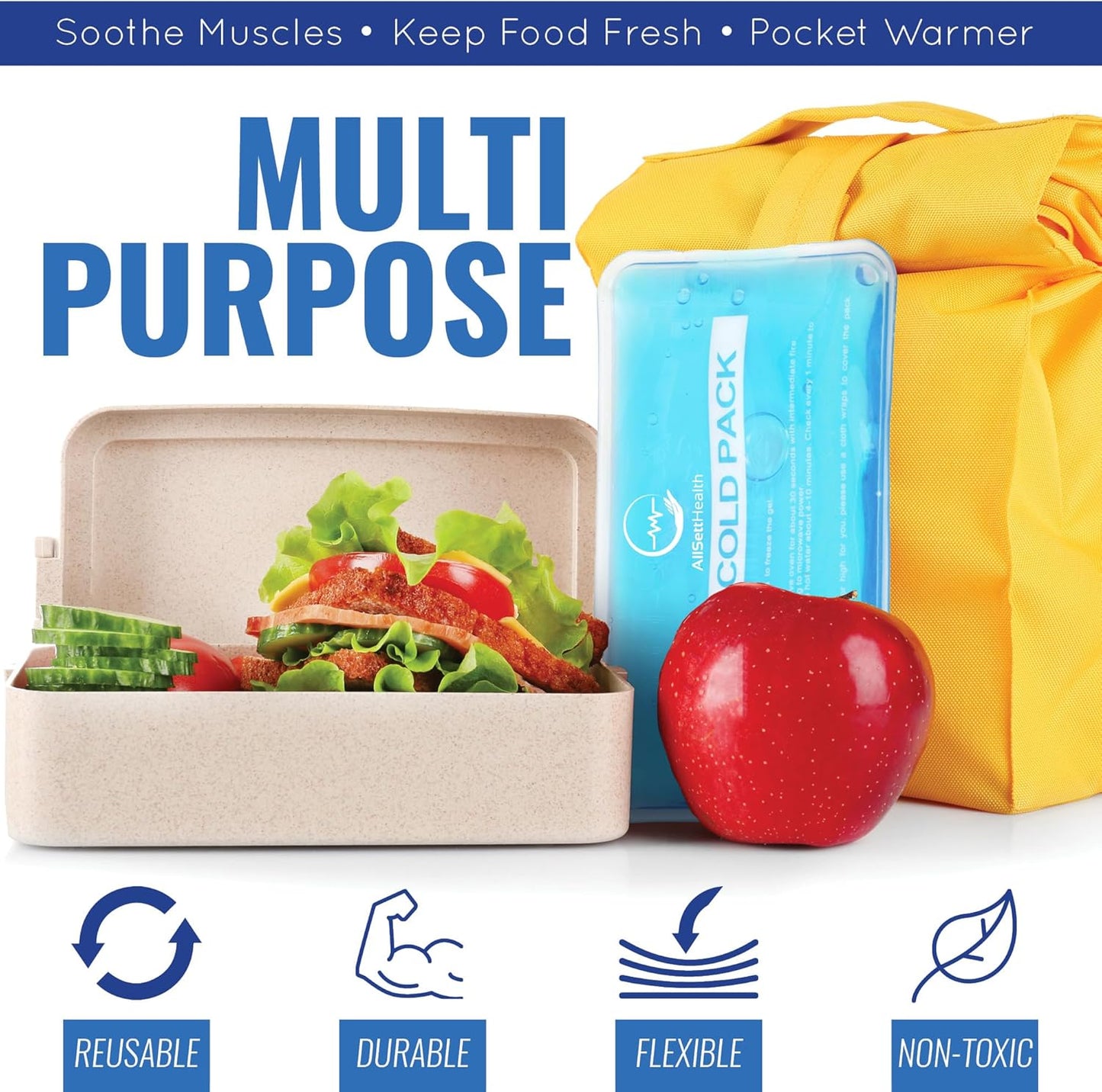 Reusable Hot and Cold Gel Ice Packs for Injuries - Gel Cold Packs for Injuries - Multiple Shapes and Sizes 7 Variety Pack