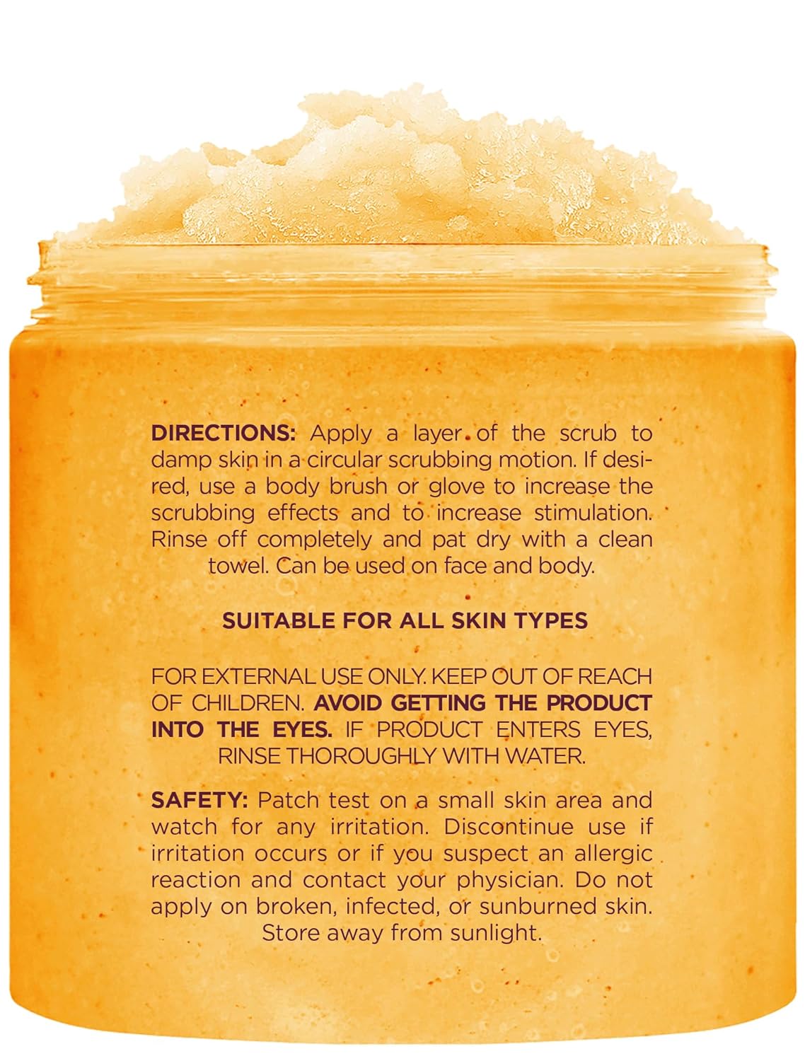 Brooklyn Botany Peach Bellini Honey Sugar Scrub for Body 10 oz – Deeply Hydrating and Gently Exfoliating Body Scrub for Women and Men – Moisturizing and Nourishing the Skin