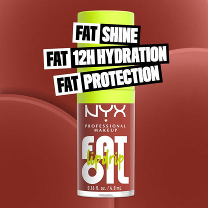 NYX PROFESSIONAL MAKEUP Fat Oil Lip Drip, Moisturizing, Shiny and Vegan Tinted Lip Gloss - Splash of Cream (Honey Nude)