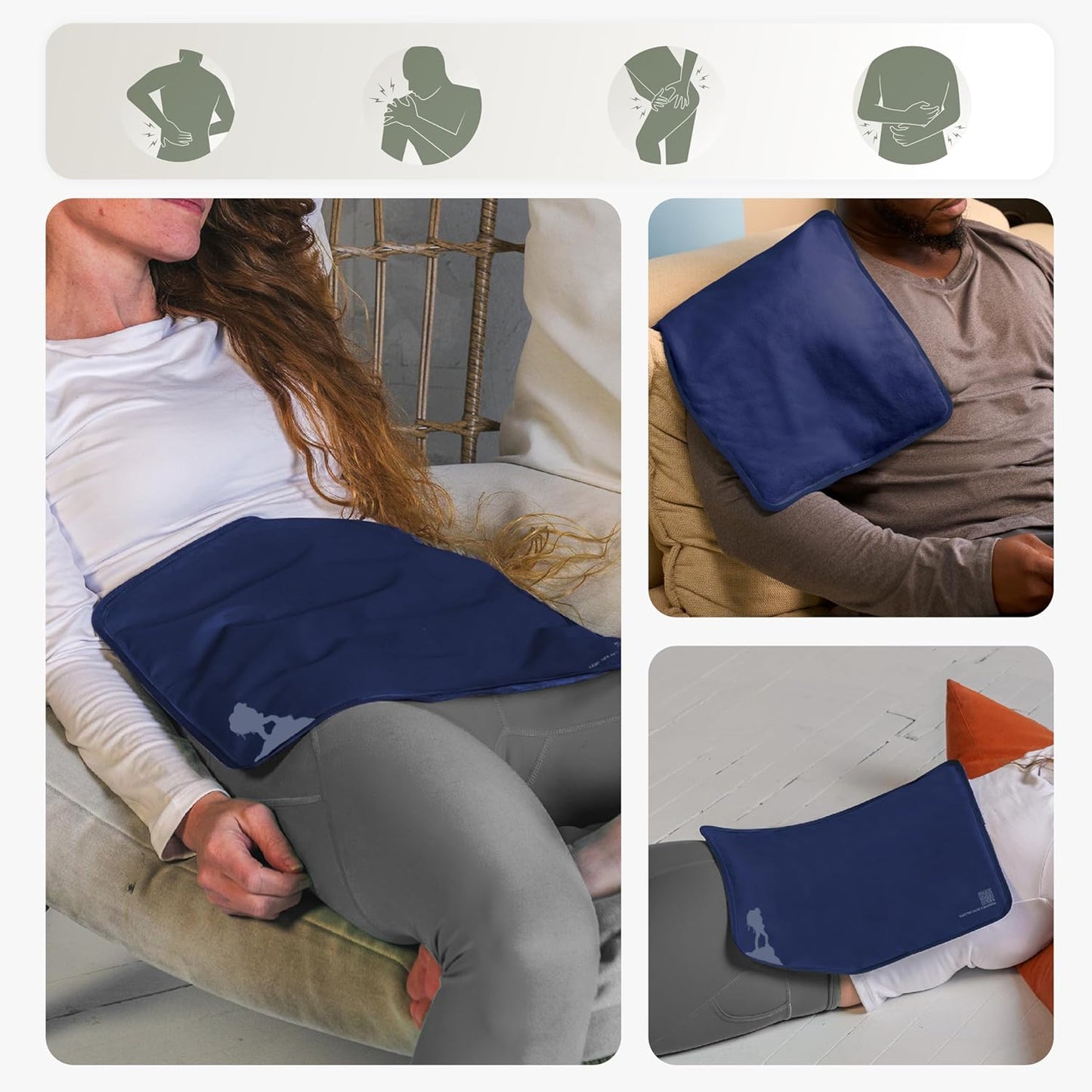 Large Ice Packs for Injuries Reusable - Soft Gel Hot and Cold Packs for Injuries, Hip, Shoulder, Back Pain Relief - 11.5" x 14.5" - Blue