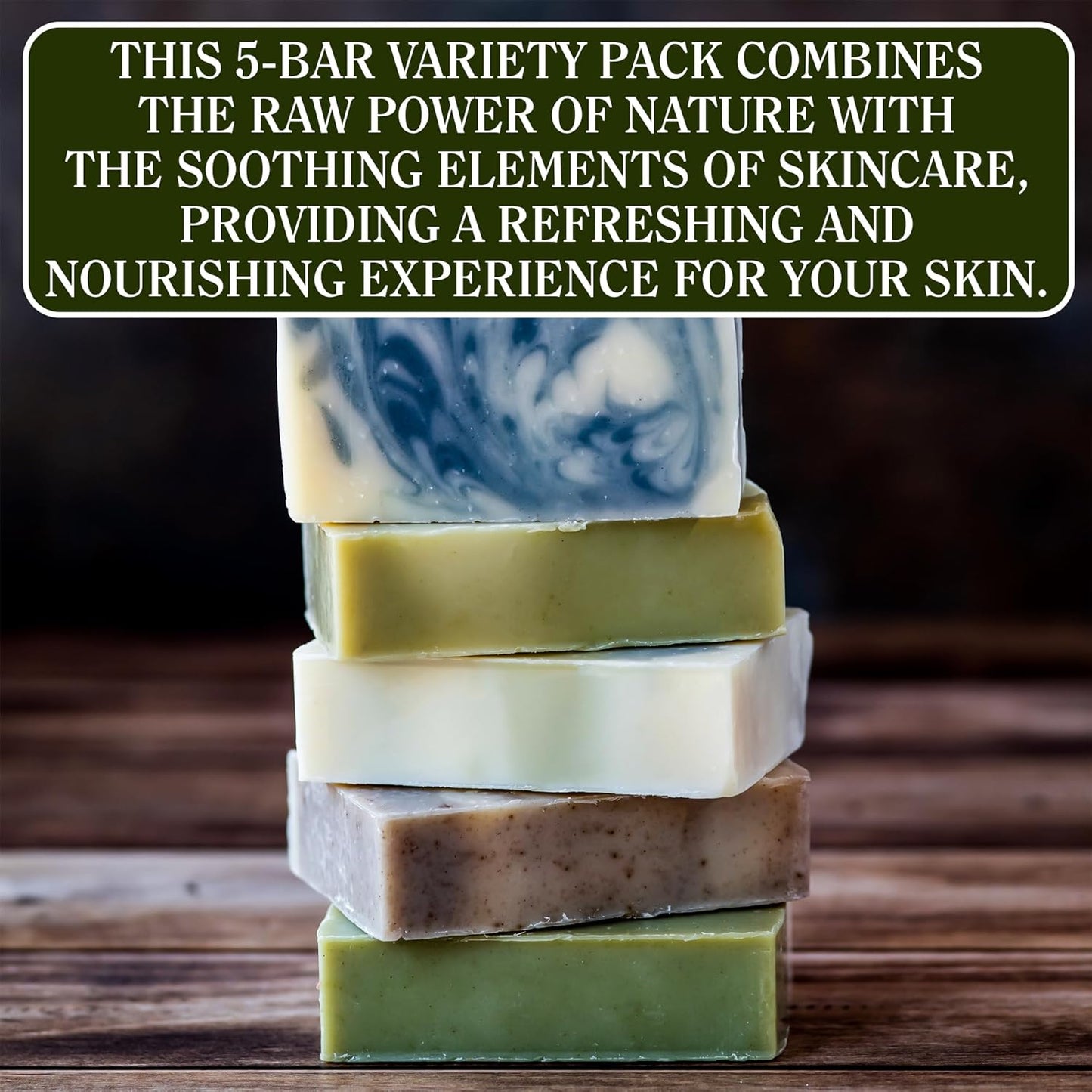 CompassSoap Natural Soap for Men | Skin-Friendly, Hand Made Soap Bar Gift Set | Best Exfoliating and Cleansing Bar Soap for Men | 5 Oz. Variety Pack of 5