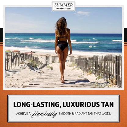 Summer Gelée Tanning Gel – SPF 4 Luxe Bronzing Accelerator – Hydrating & Silky Gel for a Deep, Radiant Tan – Non-Greasy, Fast-Absorbing Formula – 3.12 FL OZ – Made in USA