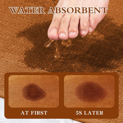 chakme Bathroom Rugs Mat U-Shaped 24x17, Ultra ThinNon Slip Bath Mat Small Quick Dry Absorbent Bath Matfor Bathroom Floor, (Orange, U-24"x17")