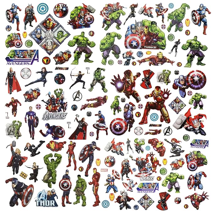 8 sheets superhero temporary tattoos
