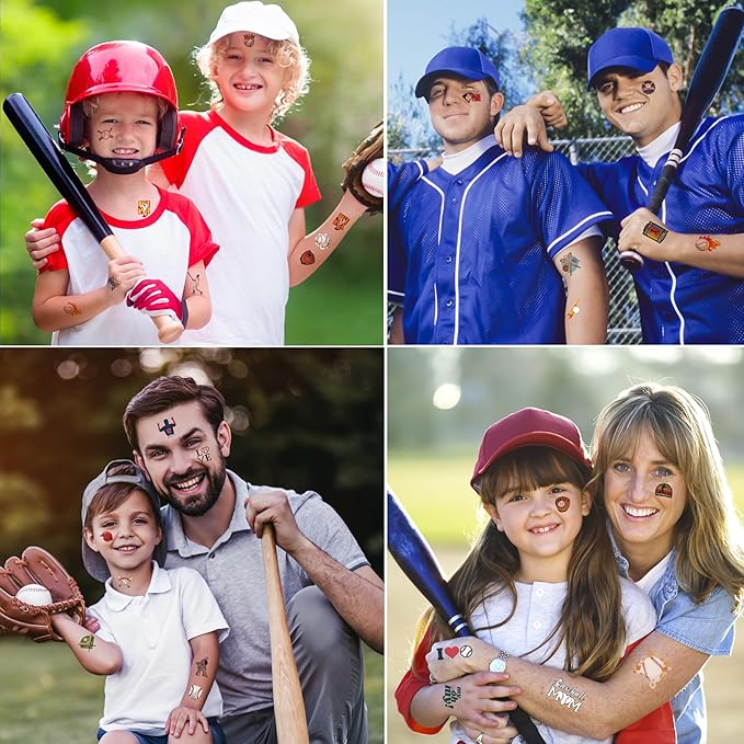 100 pcs baseball temporary tattoos,