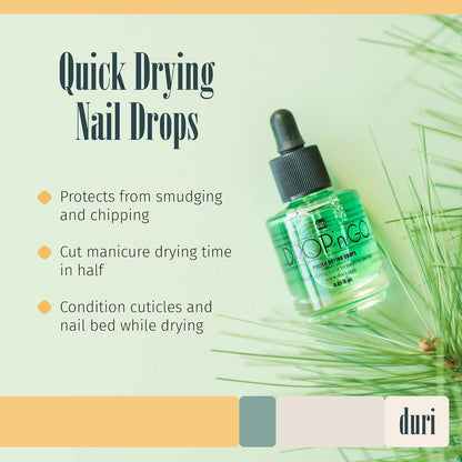duri Brush’n Go Dry and Shine Speedy Top Coat and Drop'n Go Nail Polish Drying Drops - Fast Dry Top Coat Nail Polish Combo Pack