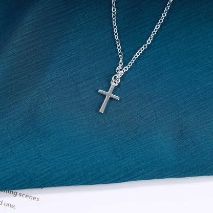 Boho Cross Necklace Chain Tiny Silver Cross Pendant Necklace Wedding Necklace Charm Fashion Jewelry Gift for Women and Girls