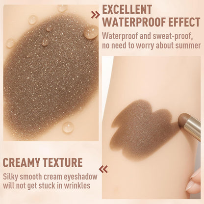 FV Cream Shimmer Eyeshadow Stick，Long Lasting & Waterproof, Multi-Use & High Pigment Eyeshadow Makeup Stick, Golden Shimmer