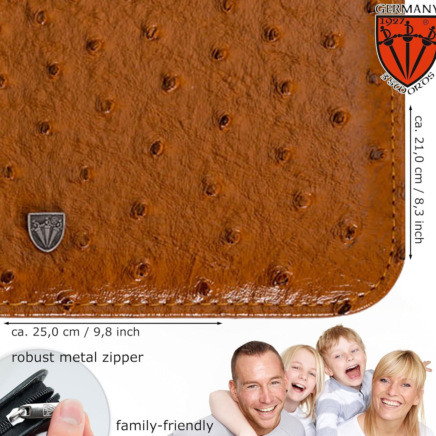 3 Swords Germany - Brand Quality 23 Piece Manicure Pedicure Grooming kit Set for Professional Finger & Toe Nail Care Tweezers File Clipper Fashion Leather case in Gift Box, Made by 3 Swords (7452)