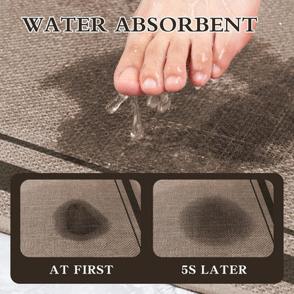 chakme Bathroom Rugs Mat 36x24, Ultra Thin Non Slip Bath Mat Large Quick Dry Absorbent Bath Mat for Bathroom Floor, (Dark Beige, 36"x24")