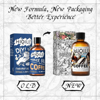 HIQILI Coffee Fragrance Oil for Scent Diffuser & Humidifier, Perfect for Candle, Soap, Perfume Making, New Car & Home - 1 Fl Oz