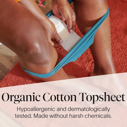 Cora Ultra Thin Organic Bladder Liners | Incontinence & Postpartum Pads for Women | Panty Liners for Bladder Leaks | Breathable Cotton (144 Long)