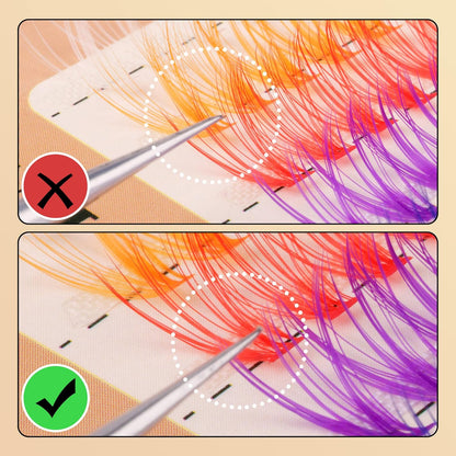 Colored Lashes Cluster Eyelashes Individual DIY Lashes Extensions 7 Colors Eye Lashes Extensions 140 PCS Clusters False Lashes DIY at Home Set Pack（14MM）