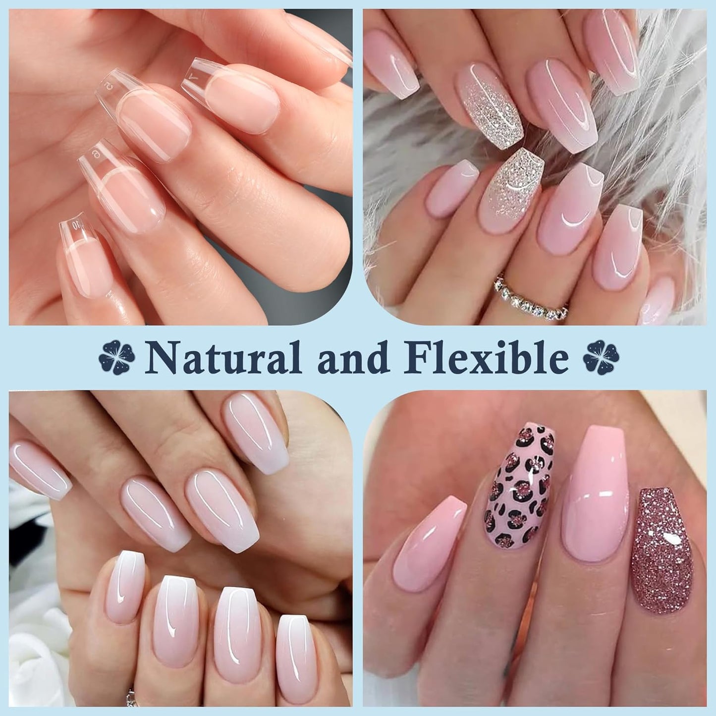 Coffin Press on Nails: 504pcs Pre-etched Short Nails Clear Coffin Gel Tips for Full Cover Fake Nails French Nail Extension Salon Home DIY 12 Sizes Gelly Tips