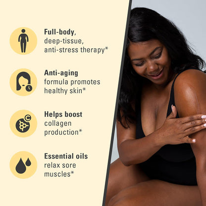 Ylang Ylang + Ginger Lymphatic Drainage Massage Oil – with Collagen & Stem Cells for Circulation, Detox & Cellulite Removal – Body Oil for Muscle Relief, Skin Firming & Relaxation – 8oz by M3 Naturals