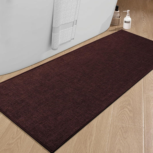 chakme Bathroom Rugs Mat 59x24, Ultra Thin Non Slip Bath Mat Large Quick Dry Absorbent Bath Mat for Bathroom Floor, (Dark Purple, 59"x24")