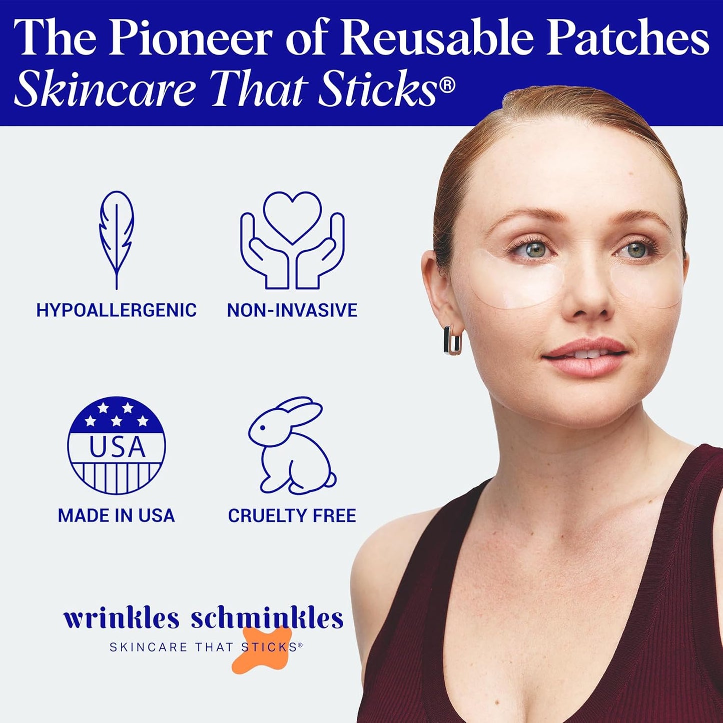 Wrinkles Schminkles Under Eye Patches - Rejuvenate Wrinkles with Medical Grade Silicone Reusable Anti-Wrinkle Patches for Under Eye Treatment, Banish Dark Circles (3 Pairs)