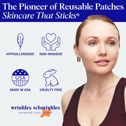 Wrinkles Schminkles Under Eye Patches - Rejuvenate Wrinkles with Medical Grade Silicone Reusable Anti-Wrinkle Patches for Under Eye Treatment, Banish Dark Circles (3 Pairs)