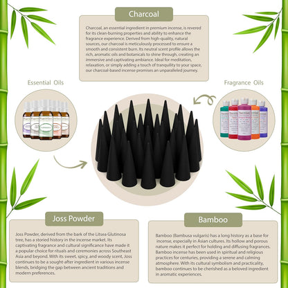 Frankincense Charcoal Incense Cones 2" TOPFLOW - 60 Pack Bulk - Natural Scented Cones Handmade Hand Dipped