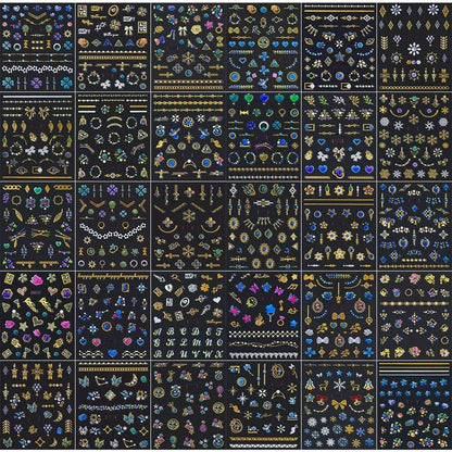 30 Sheets Gem Star Nail Stickers 3D Self Adhesive Luxury Blue Gems Theme Nail Art Charms Sticker Decals for Crafts Supplies Accessories (ST-BG)