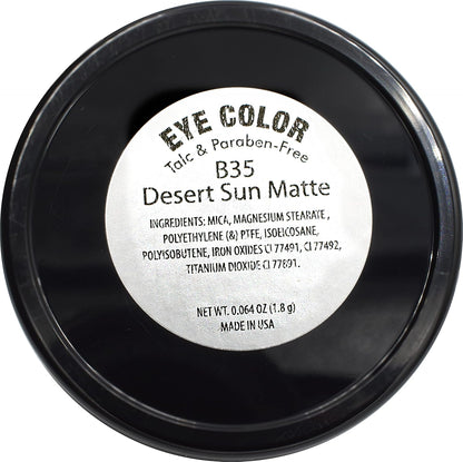 Desert Sun Matte Medium Orange Warm Beige Pressed Powder Single Vegan Eyeshadow; Talc, Paraben & Cruelty Free