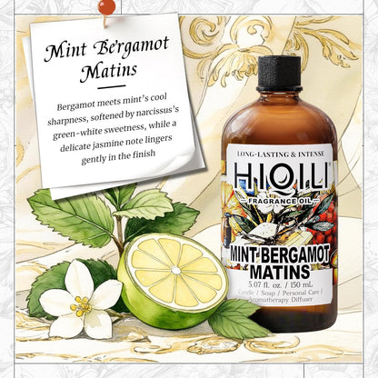 HIQILI Mint Bergamot Matins Fragrance Oil - 5.07 Fl Oz