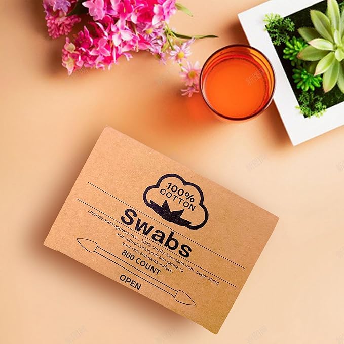 Precision tip cotton swabs/double pointed