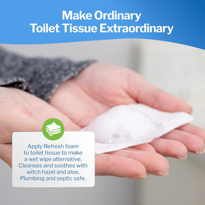 Refresh Liquid Wipe Free: Toilet Paper Foam. Eco-Friendly Wet Wipe Alternative For Sensitive Skin with Aloe and Witch Hazel. Plumbing Safe. 250ml/50ml Combo (10.14 Total Fl Oz).…