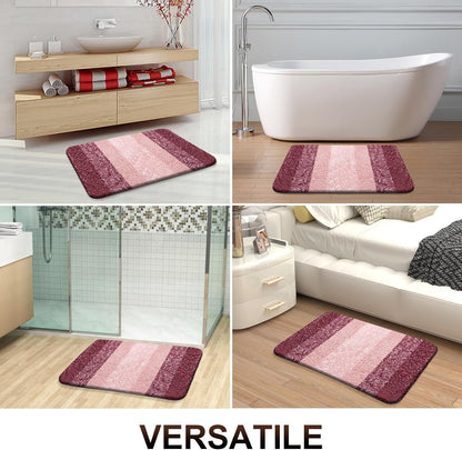 OLANLY Bathroom Runner Rugs 54x24, Extra Soft Absorbent Microfiber Bath Rugs, Rubber Backing, Quick Dry, Machine Washable Bath Mats for Bathroom Floor, Tub and Shower, Home Decor Accessories, Red