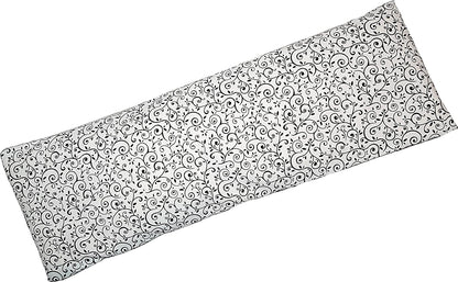 Microwavable Corn Filled Heating Pad and Cold Pack/Washable 100% Cotton Cover (Vines - Black and White, 5.25in W x 17.25in L)