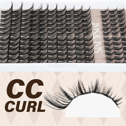 JMS&JMS 156Pcs Lash Clusters CC Curl 8-18mm Eyelash Clusters Wispy DIY Lash Extensions Super Thin Band Soft and Easy to Wear (Side Spike-8-18mix)