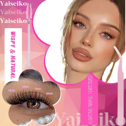 Self Adhesive Eyelashes Clusters Wispy Eyelash Extension Self Adhesive Eyelashes Reusable Press on Lashes No Glue Needed lash Clusters 10-16mm D Curl Individual Lashes Extensions with Tweezers