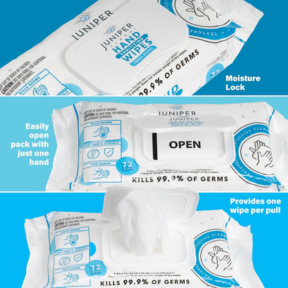 3 Pack Hand Sanitizing Wipes, Alcohol Free 216 Count Disposable Hand Sanitizer Wipes, Fresh Scent, Lint Free & Durable