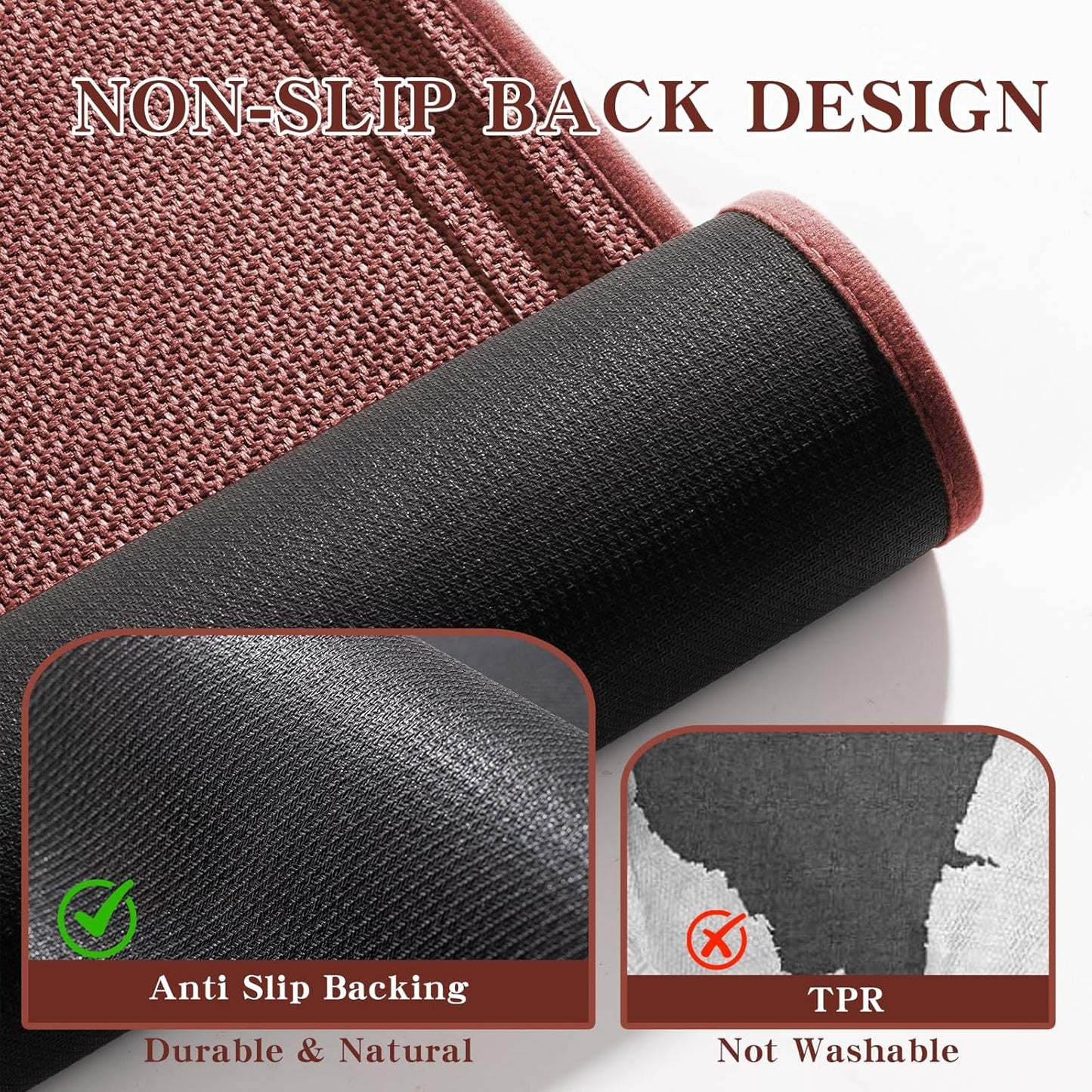 chakme Bathroom Rugs Mat 36x24, Ultra Thin Non Slip Bath Mat Large Quick Dry Absorbent Bath Mat for Bathroom Floor, (Dark Pink, 36"x24")