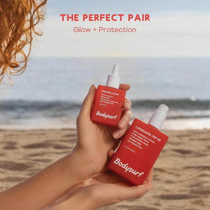 Bakuchiol Face Oil & Serum Alternative - Luxury Anti-Aging Facial Oil with Camellia, Seabuckthorn & Jojoba - Hydrating Organic Skincare Faceoil for Radiance & Wrinkles - Bodysurf Marine Layer (1oz)