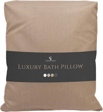 Luxury Bath Pillow for Tub - Thick and Comfortable Bathtub Pillow Support for Head and Neck and Back - Washable Quick-Drying Bath Pillows - Bath Cushion for Home Spa - Fits Any Bathtub - Sand