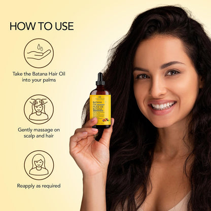 Botanic Hearth 100% Pure Batana Oil for Hair Growth- Weightless(Glass bottle 2 fl oz) from Honduras|Hair Oil Repairs Dry Damaged Hair, Strengthening, Healthier Hair- Hair Tonic