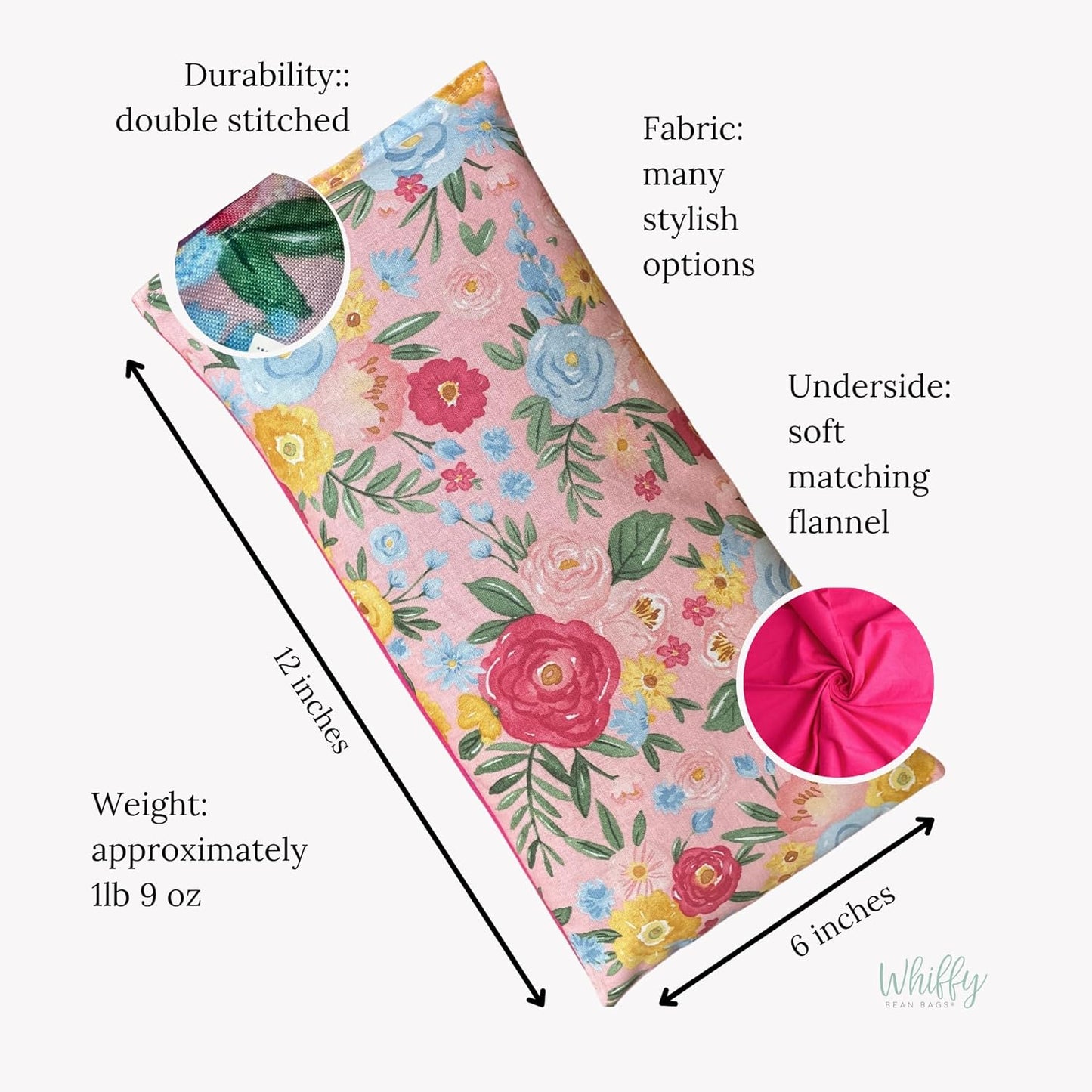 Microwave Heating Pad Filled With Flax Seed and Choice of Dried Herbs, Herbal Cold Pack, Good Size for Back Pain and Cramps, Hot and Cold Therapy, 6" x 12" (Red Fox, No Added Herbs)