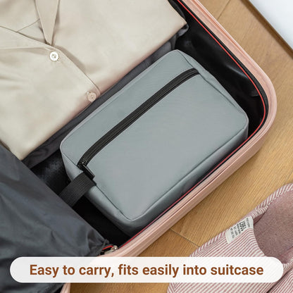 Elviros Travel Toiletry Bag for Women and Men, Lightweight Makeup Bag Hanging Dopp Kit with Shaving Compartment Cosmetic Organizer Small Tool Bag Travel Essentials, Dark Grey