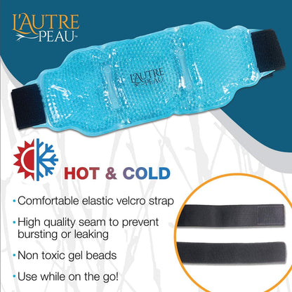 USA Merchant | Hot/Cold Plush Lower Back Gel Bead Wrap | Freeze Therapeutics by L'AUTRE PEAU | Relief for Tension, Injuries, Swelling, Aches, Bruises, Muscle Pain, Stress Relief, Strain & Stiffness