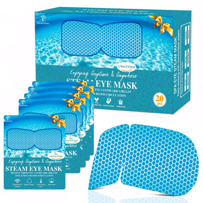 Steam Eye Mask for Travel Essentials,Sleep Mask Warm Compress for Eyes, Heated Eye Masks for Dark Circles and Puffiness & Soothe Tired Eyes,Self Care SPA Relaxation Gifts for Women 20 Packs Unscented