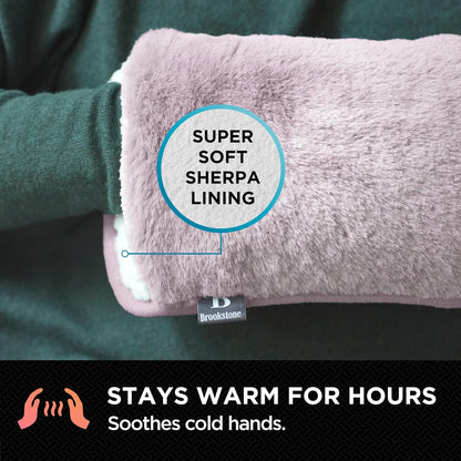 Brookstone Faux Fur Hand Warmer | Soothe Cold Hand Muff with Microwavable Gel Pack for Long Lasting Heat | Cozy Sherpa & Plush Lining for Ultimate Comfort | Hand Muffs for Women & Men