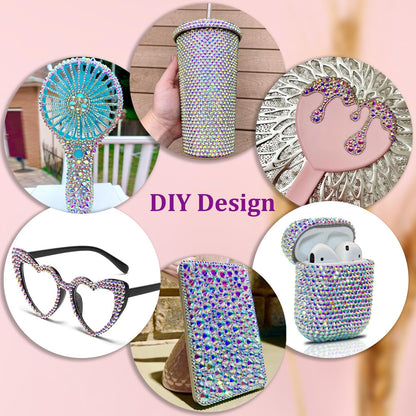 30000Pcs AB Rhinestones for Bedazzling with B7000 Jewelry Glue, Bedazzler Kit Flatback Gems, Resin Rhinestones for Crafting Crafts Clothing Shoes Fabric Nail Art Assorted Size 2/3/4/5/6mm