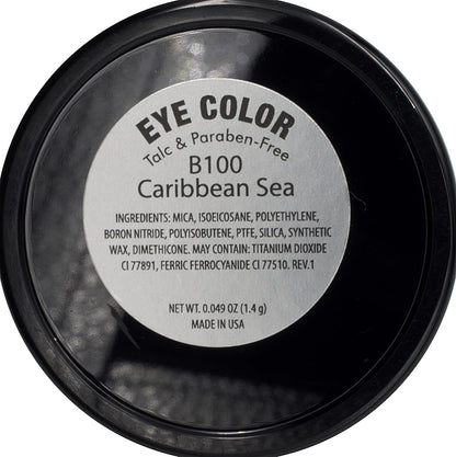 Caribbean Sea Shimmering Turquoise Teal Green Blue Ocean Pressed Powder Single Vegan Eyeshadow; Talc, Paraben & Cruelty Free