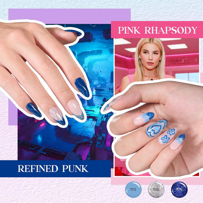 Beetles 50 Colors Gel Liner Nail Polish Set French Tip Nail Art Polish Glitter Brown Purple Blue Gel Nails Polish White Pink Swirl Nails Art Painted Cat Eye Build in Thin Brush Manicure Gift for Women