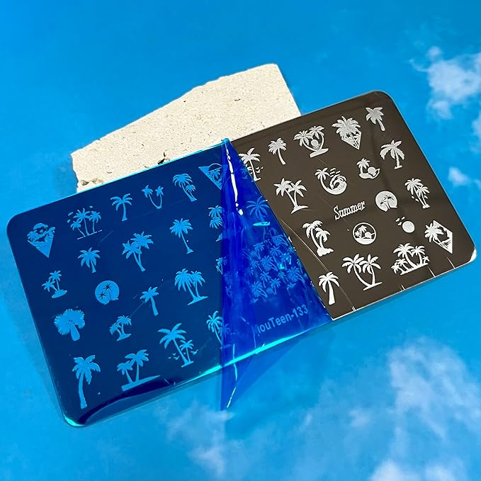 Summer nail art stamping plates