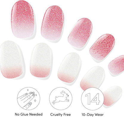 Dashing Diva Gloss Nail Strips Bundle - The Classic Ombre Collection - Smitten at Sundown & Mini Skirt - UV Free, Chip Resistant, Long Lasting Gel Stickers - Contains 2 Sets